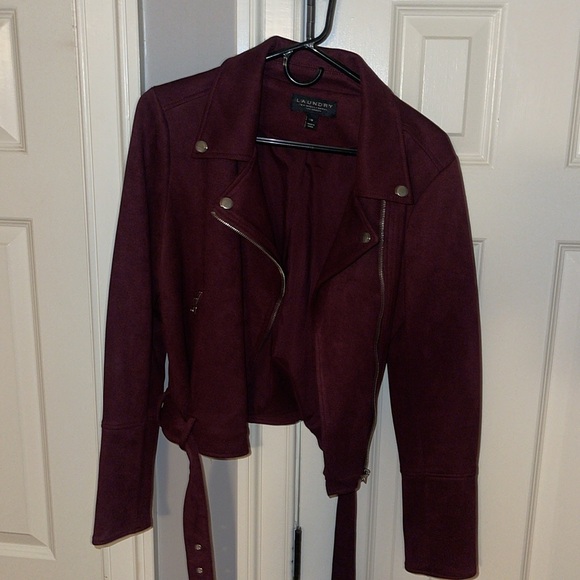 LAUNDRY maroon suede jacket - Picture 4 of 7